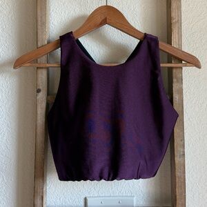 Emily Hsu Empowered Crop Sports Bra in Eggplant sz: Med
